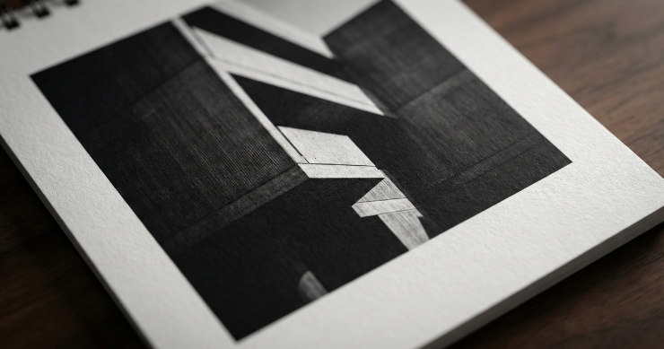 光と影のコントラストが美しい、モノクロ写真カレンダーのテクスチャ